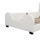 preview thumbnail 17 of 32, Twin Size Upholstered Platform Bed with Guardrail and Headboard,Modern Style Wood Bed