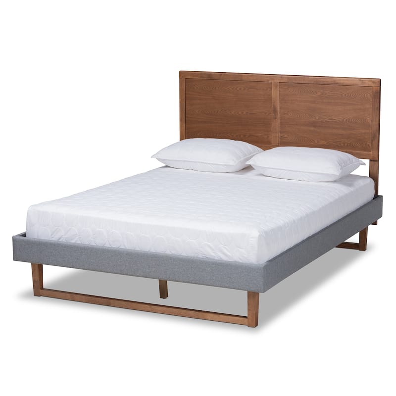 Carson Carrington Inglerud Upholstered Ash Walnut Wood Platform Bed - Full