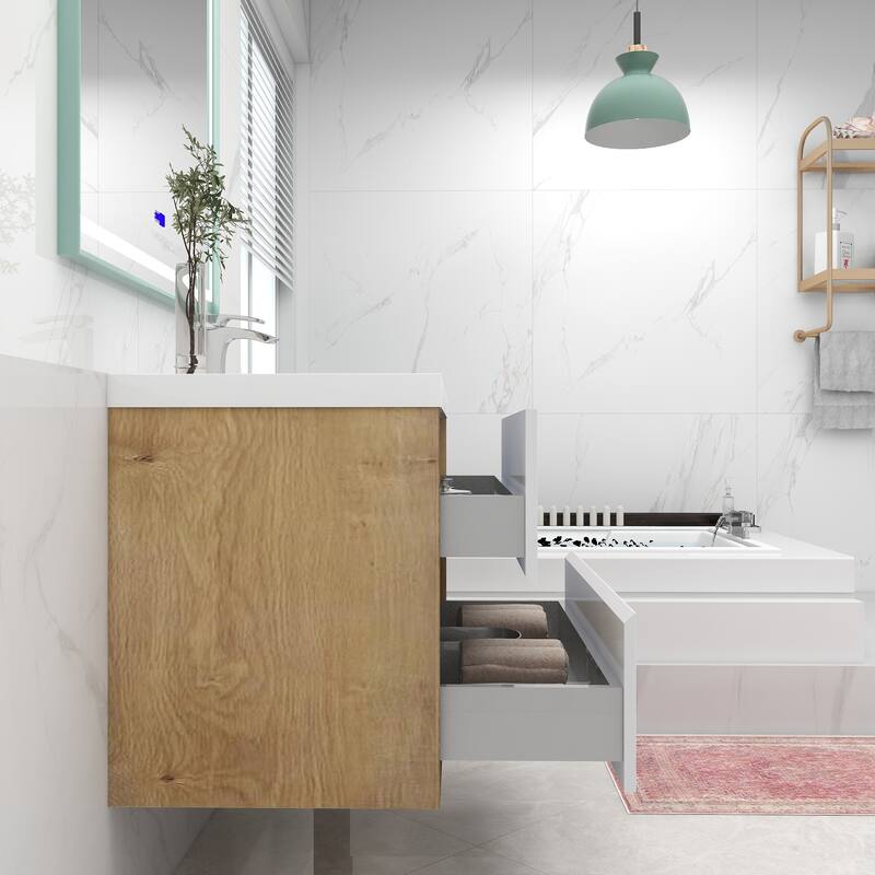 Selina 36" Wall Mounted Vanity with Single Sink - 36