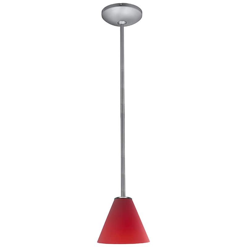 Access Lighting Martini 1 Light LED Pendant - 7" Wide with Red Glass