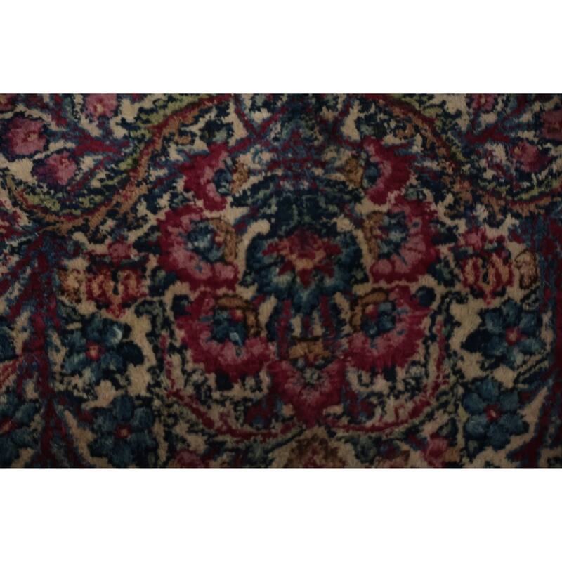 Hand Knotted Oriental 100% Wool Carpet Traditional All-Over Beige & Ivories Kerman Area Rug - 4' 9'' X 3' 0''