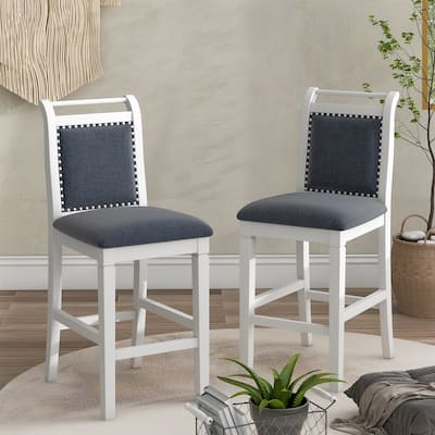3 Piece Wood Counter Height Drop Leaf Dining Table Set
