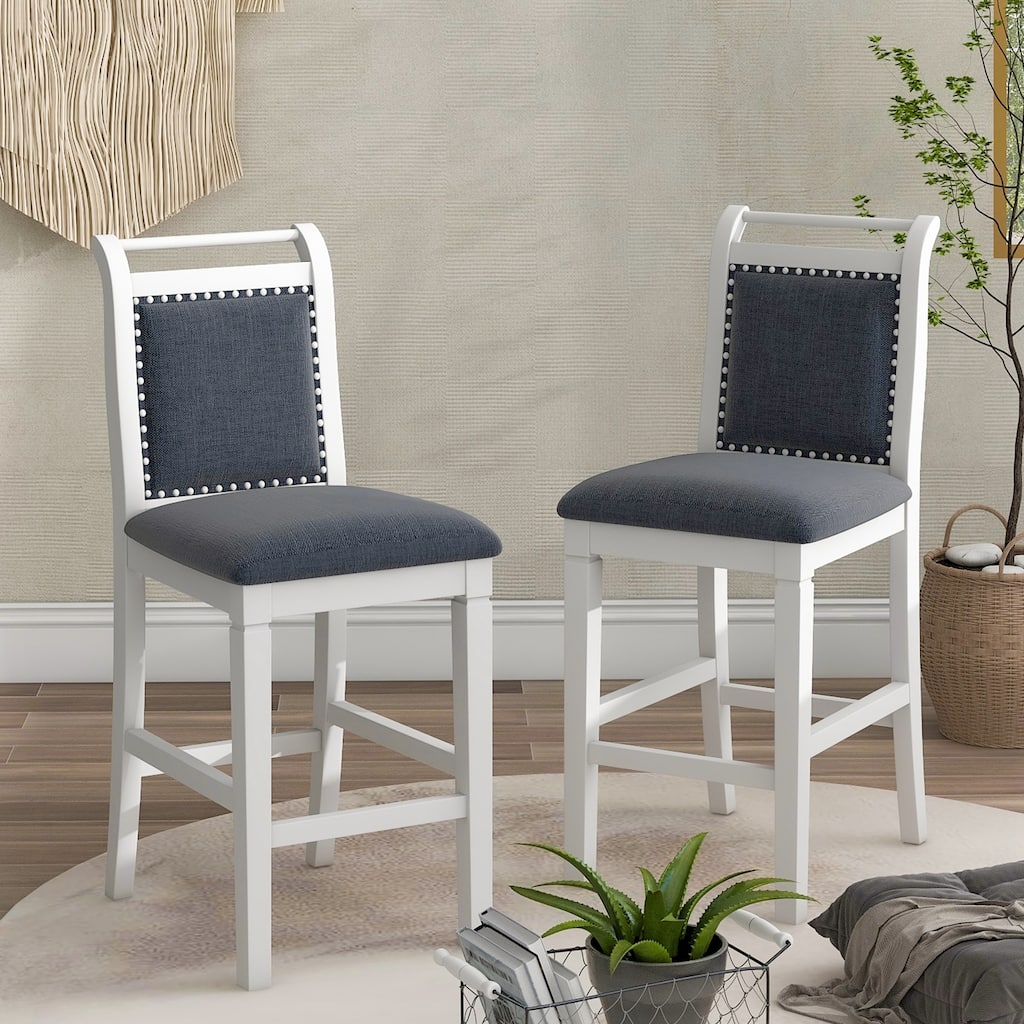3 Piece Wood Counter Height Drop Leaf Dining Table Set