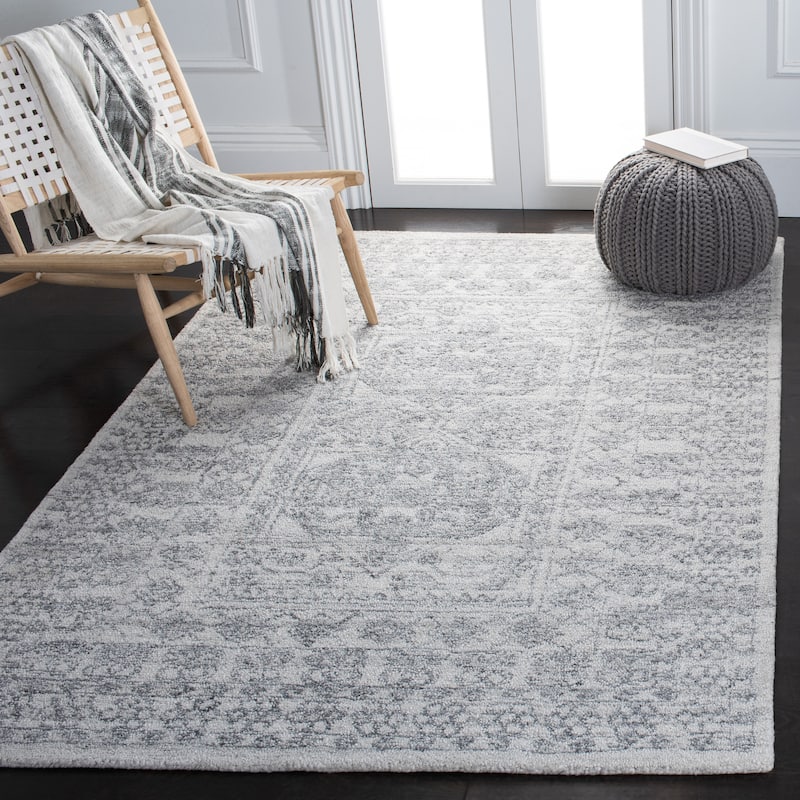 SAFAVIEH Handmade Marquee Ceciel Rug - 4' x 6' - Ivory/Grey