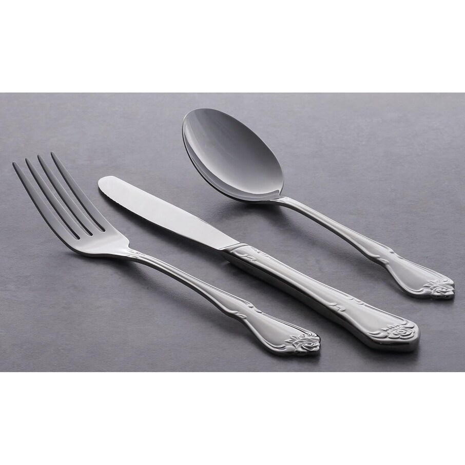 Oneida True Rose 45-Piece Everyday 18/0 Stainless Steel, Flatware