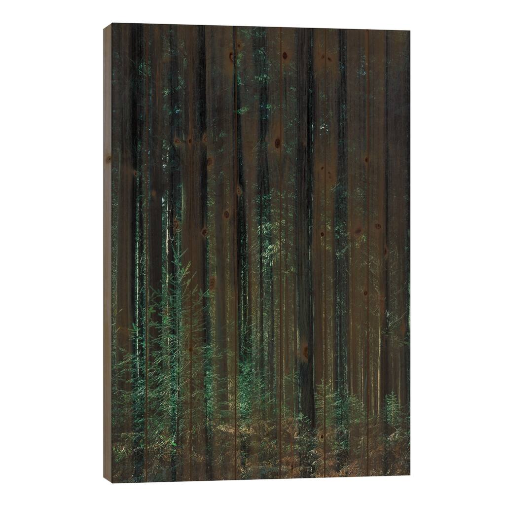Deep Green Print On Wood by Design Fabrikken - Multi-Color