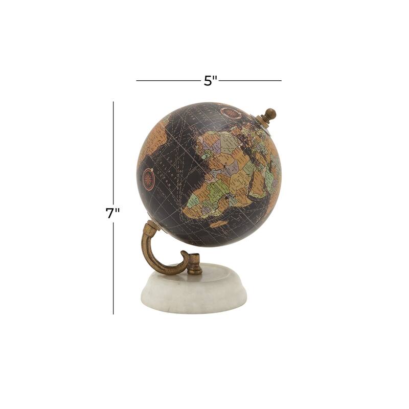 Teal, Black or White Marble Globe with Marble Base