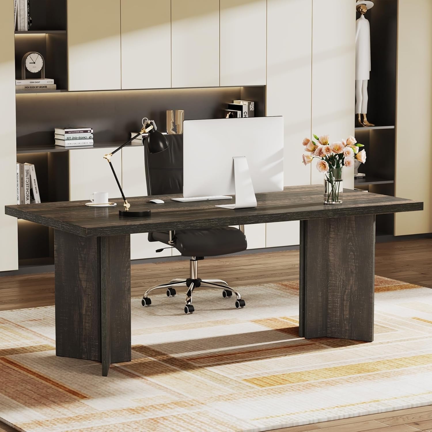 63 Inch Executive Desk Wood Large Computer Office Desk On Sale Bed Bath Beyond 39893564