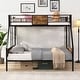 preview thumbnail 3 of 6, Twin Over FULL Metal Bunk Bed with Trundle 2 - Side Ladder and Full-Length Guardrail