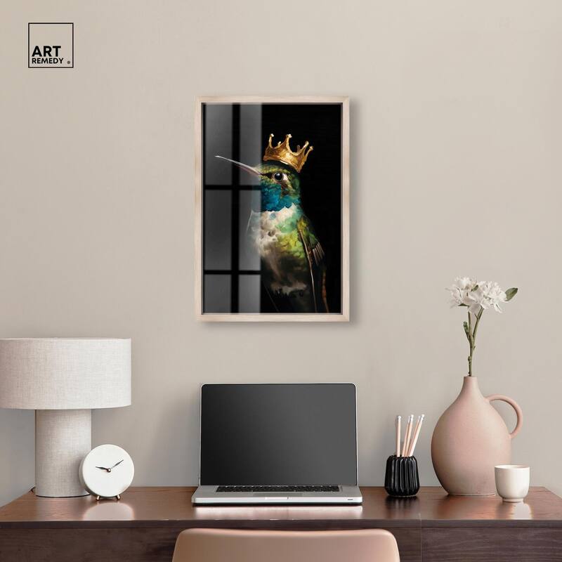 Crowned Azure Bird I Shadowbox by Art Remedy
