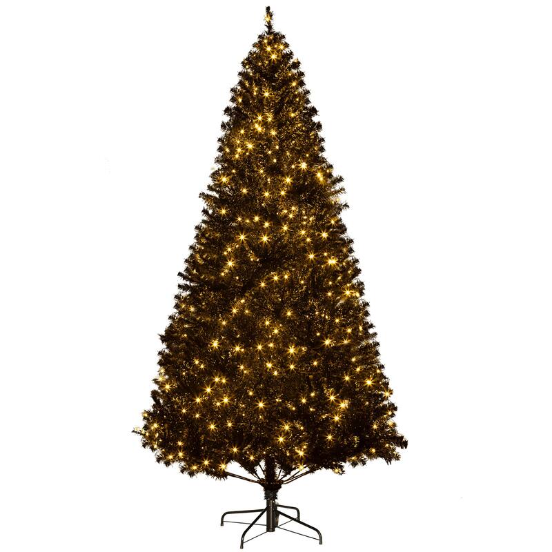 7.5 FT Tall PreLit Artificial Christmas Tree - Black
