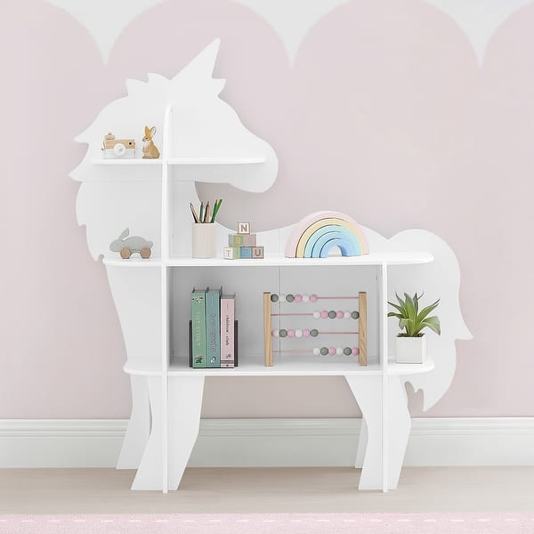 slide 2 of 6, Unicorn Bookcase - Greenguard Gold Certified White