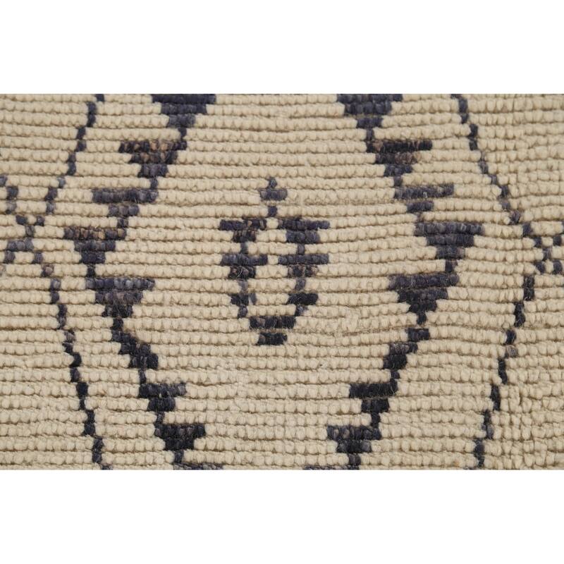 Trellis Moroccan Area Rug Hand-Knotted Oriental Wool Carpet - 7'1"x 10'10"
