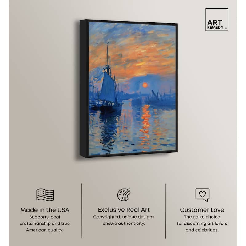 Art Remedy Till Dusk Framed Sailing 1 Piece Canvas Wall Art