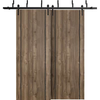 Barn Bypass Doors 36 x 80 Planum 0016 White Silk with Sturdy 6.6ft