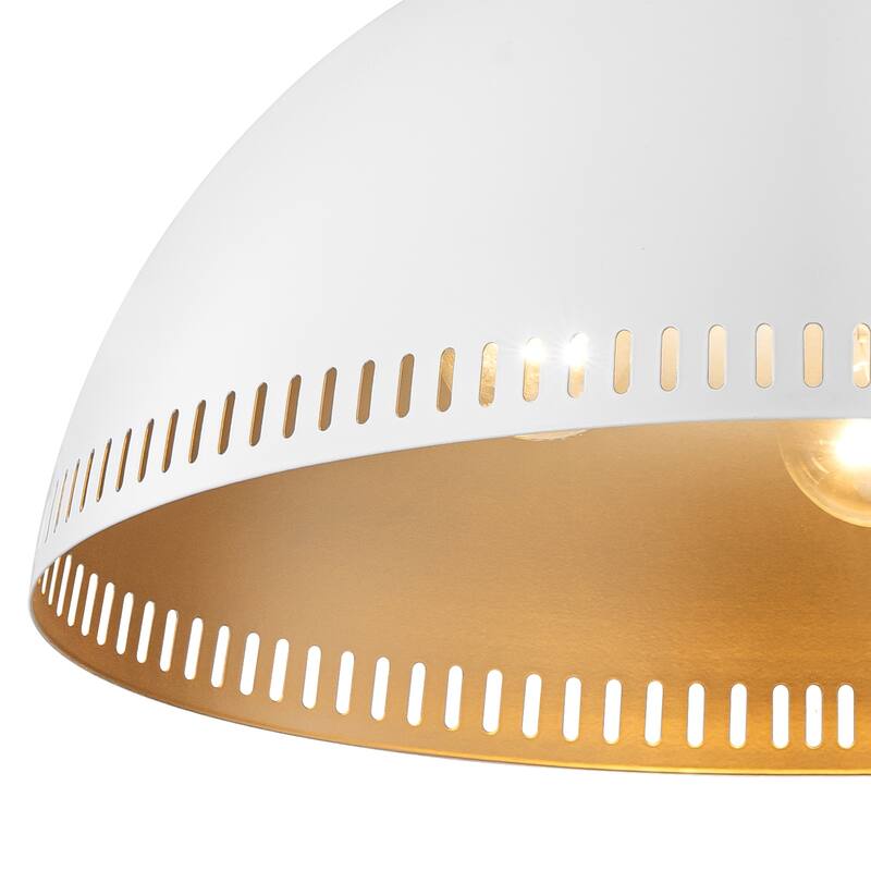 Modern Dome Pendant Light with Gold Interior Kitchen Lamp - Dia.16-in