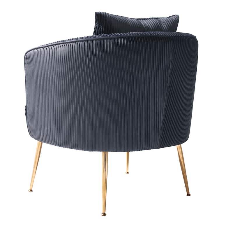 Art Leon Modern Velvet Accent Barrel Chair