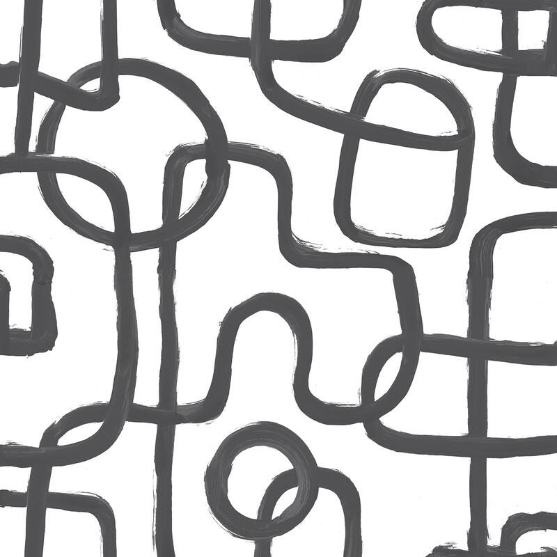 NuWallpaper Black Niko Peel & Stick Wallpaper - 216in x 20.5in x 0.025in - 216in x 20.5in x 0.025in - Black