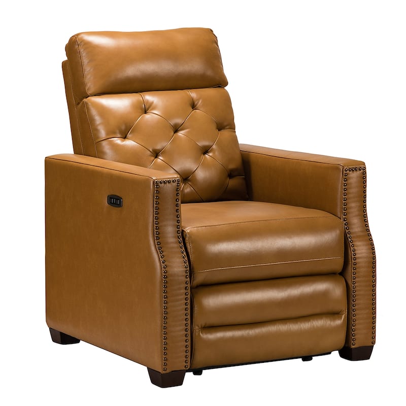 Alina 31.50" Wide Genuine Leather Power Recliner with USB Port