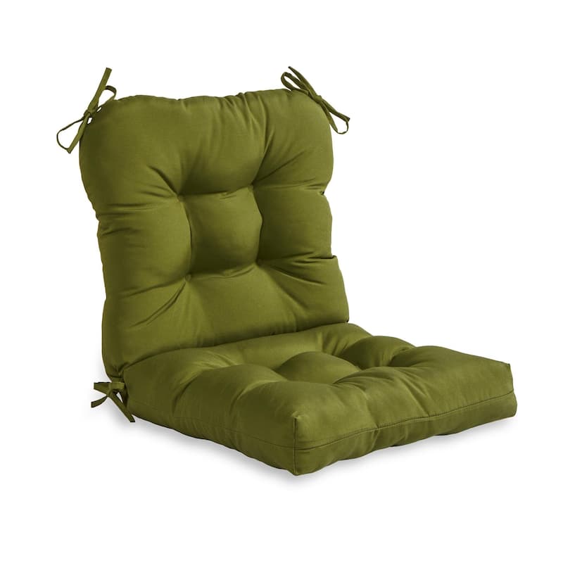 Outdoor Tufted Dining Chair Cushion - Hunter Green