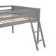 preview thumbnail 5 of 7, Full Size Wood Loft Bed with Ladder, Gray