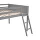 preview thumbnail 6 of 7, Full Wood Loft Bed Frame with Ladder, Ladder can be Placed on The Left or Right, for Boys Girls Kids Adults Toddler, Gray