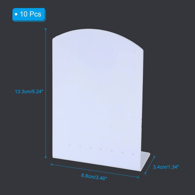 Earring Display Stand,Acrylic Earring Holder 72 Hole L Rack Large - White - 10pcs