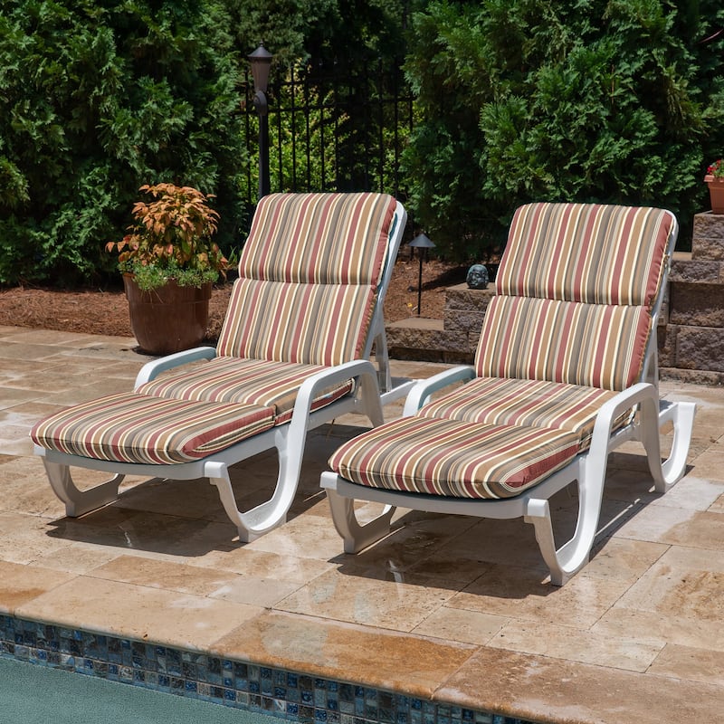 Casual Cushion Sunbrella® Fabric 1-Piece Outdoor Chaise Cushion, 22.5"W x 74"L - 22.5"W x 74"L