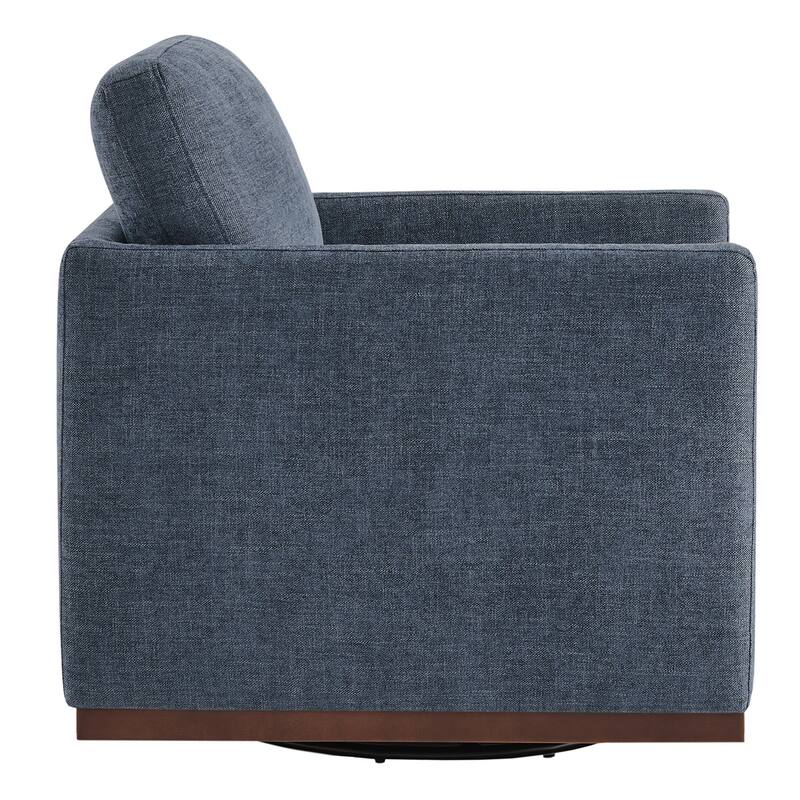 Spruce & Spring Modern Swivel Accent Chair with Wooden Base
