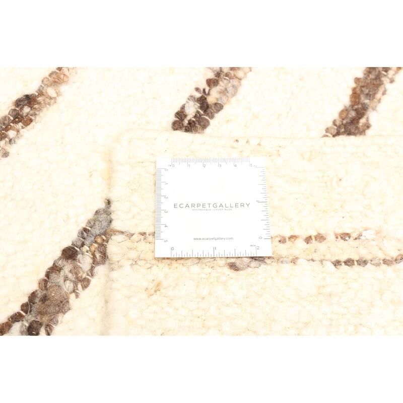 ECARPETGALLERY Braid weave Sienna Cream Wool Rug - 5'5 x 7'3