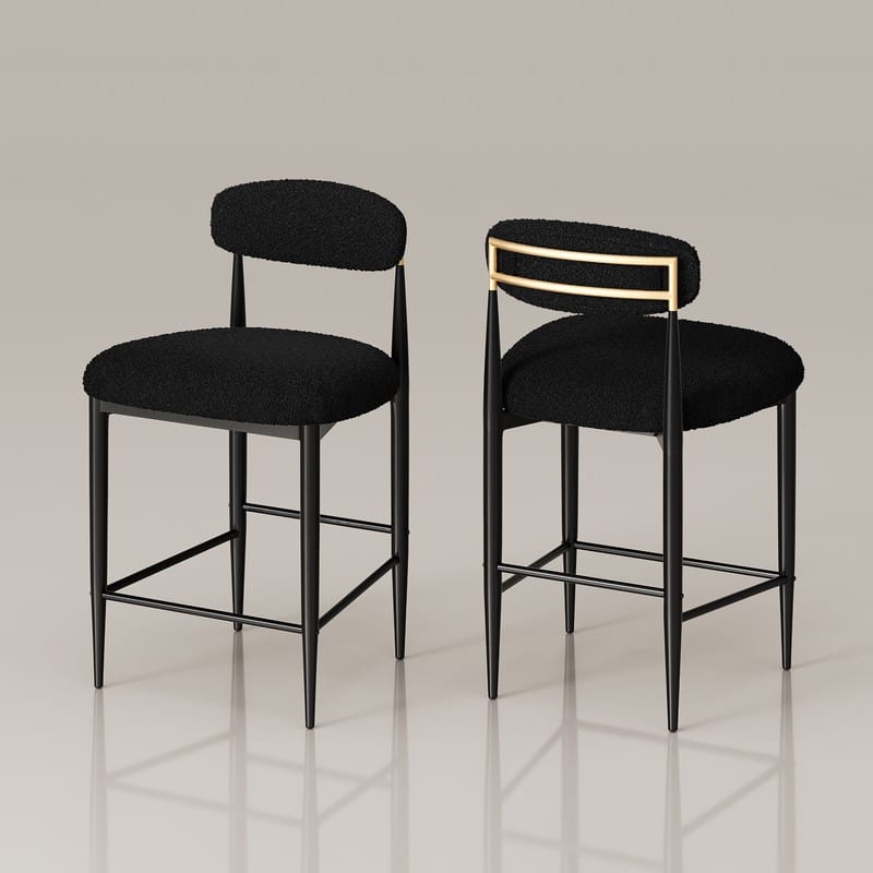 Mordern Fort 6-Piece Boucle Dining Chairs Set, Boucle Accent Armless Chair