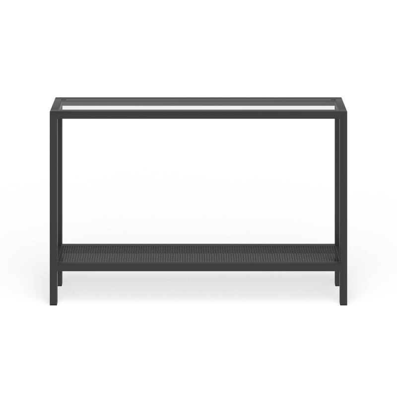 Rigan Modern Metal and Glass Console Table