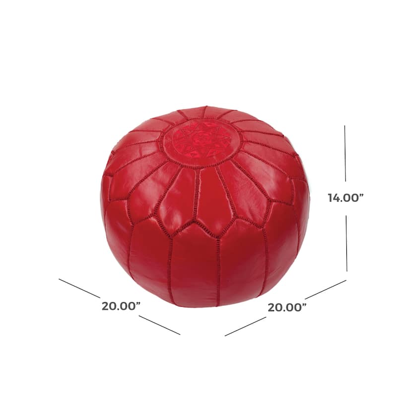 Nuloom Handmade Moroccan Leather Filled Ottoman Pouf