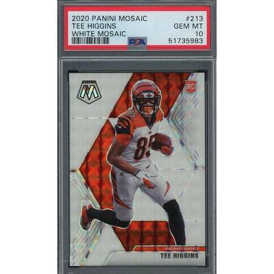 Tee Higgins 2020 Panini Mosaic White Mosaic Rookie Card #213 PSA 10 /25 - 8'6" x 11'6"