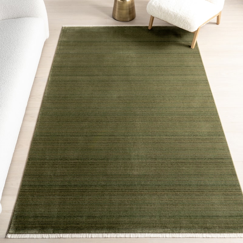 Nuloom Raya Contemporary Solid Area Rug - 4' x 6' 5" - Dark Sage