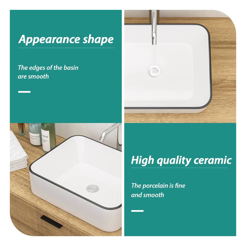 Ceramic Boat Shape Bathroom Sink