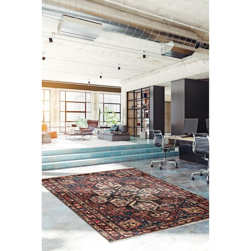 ECARPETGALLERY Hand-knotted Kayseri Vintage Red Wool Rug - 4'2 x 6'3