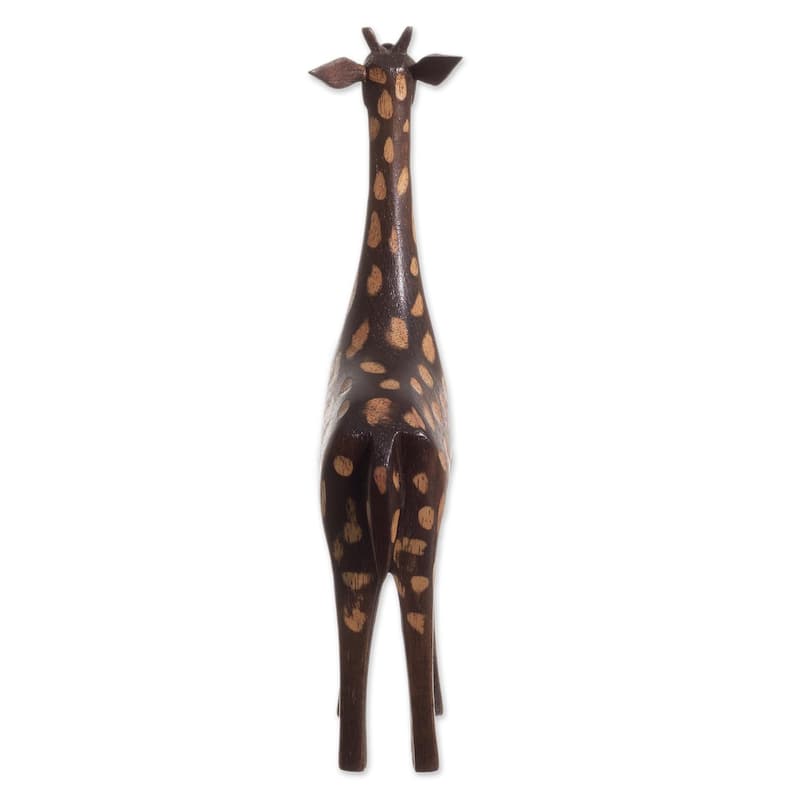 Novica Handmade Charming Giraffe Wood Sculpture