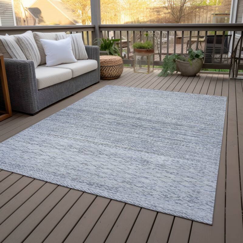 Machine Washable Indoor/Outdoor Modern Trellis Chantille Rug