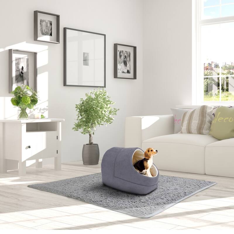 GOOPAWS Cave Covered Cat & Small Dog Bed