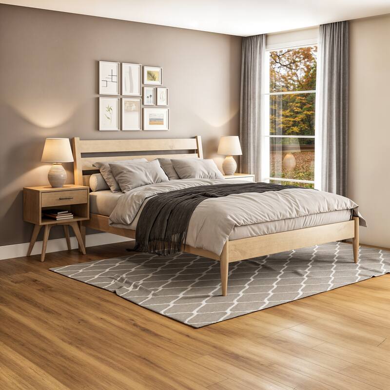 Mid-Century Modern Platform Bed - Queen Size