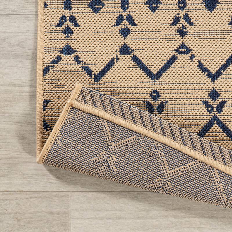 JONATHAN Y Lighting SMB108H-3 3' x 5' Polypropylene Moroccan - Beige / Navy