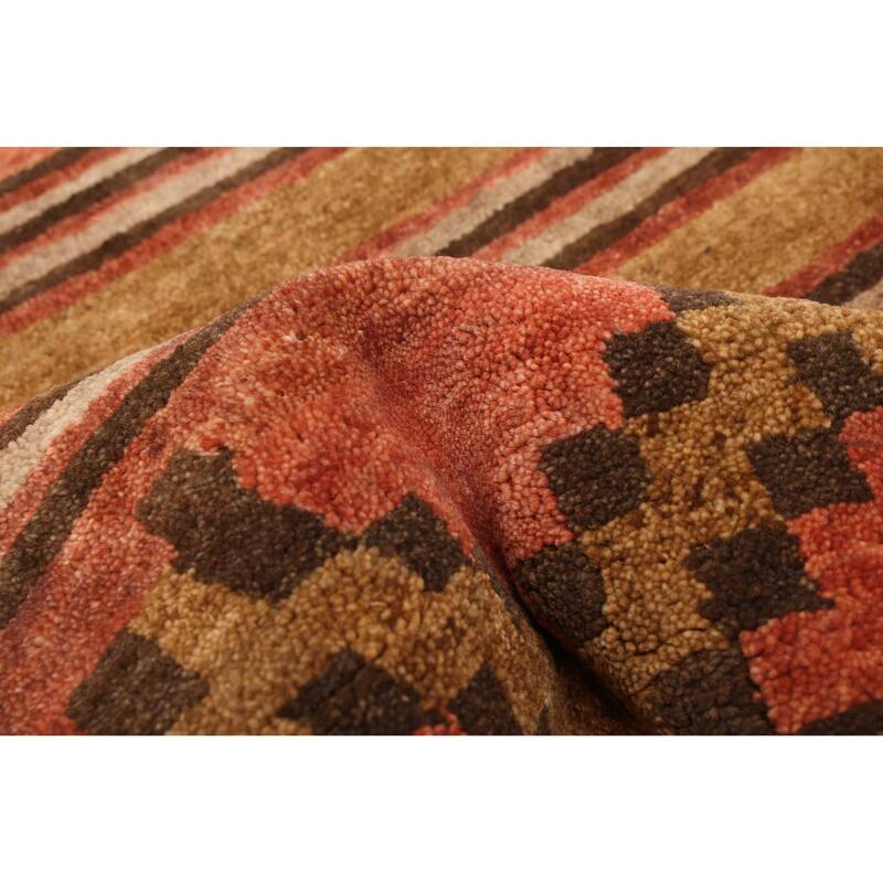 ECARPETGALLERY Hand-knotted Kathmandu Copper Wool Rug - 2'7 x 7'8