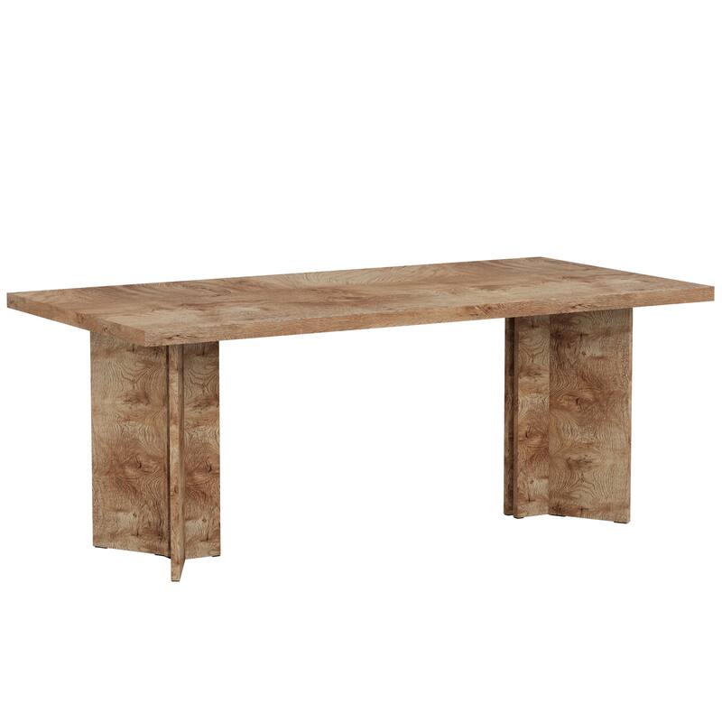 63" Farmhouse Dining Table Rustic Wood Dark Brown