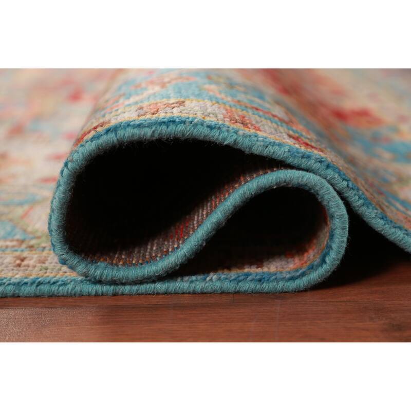 Geometric Oushak Oriental Area Rug Handmade Wool Carpet - 7'9" x 9'11"