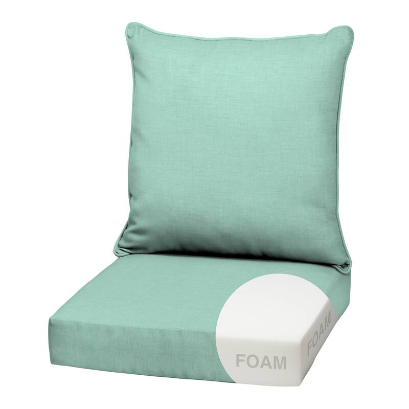 ARDEN Outdoor Foam Deep Seat Cushion Set, 22 in x 24 in - Aqua Leala