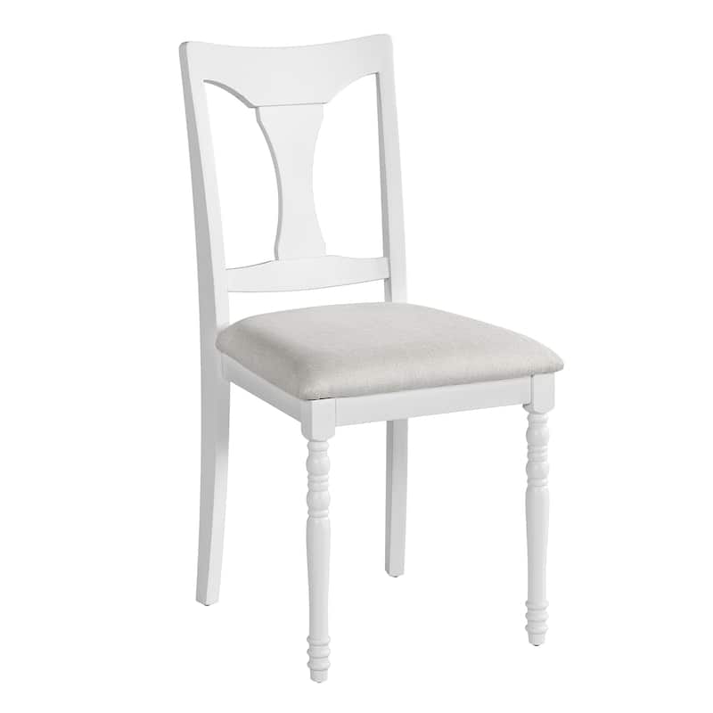 Upholstered Dining Chairs Set of 6, Farmhouse Armless Kitchen Chairs with Solid Wood Legs for Dining Room, Living Room