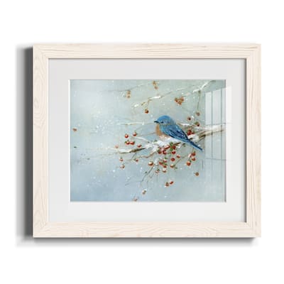 Blue Bird in Winter-Premium Framed Print - Ready to Hang