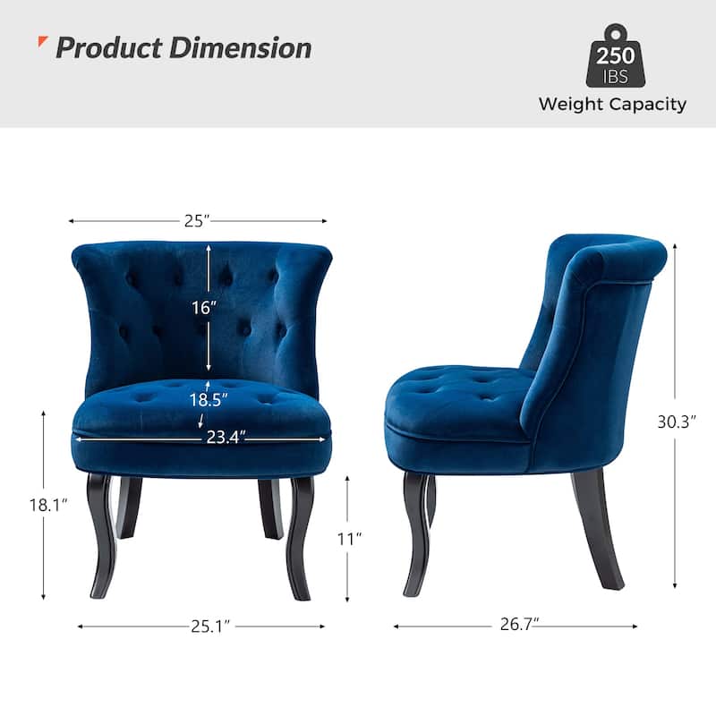 Christi Vibrant Tufted Velvet Upholstered Accent Chairs Set of 2 by HULALA HOME