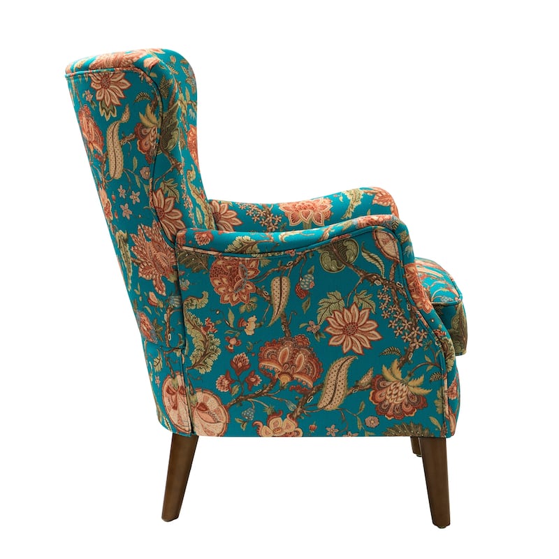 Nikolaus Armchair with Floral Fabric Pattern Set of 2 by HULALA HOME